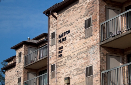 Bartton Place Apartments The brick exterior of Bartton Place Apartments, Columbia Pike Apartments in Arlington, VA.